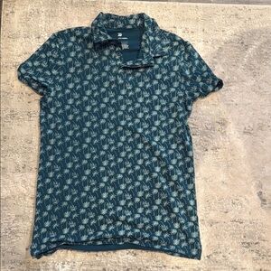 Men's Blue Palm Tree Print Shirt
